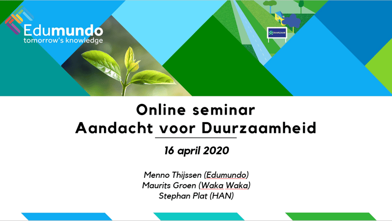 Online Seminar over duurzaamheid terugkijken